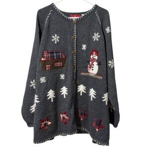 Holiday Lodge by North Crest Ugly Christmas Sweater Embroidery Women Size 4X